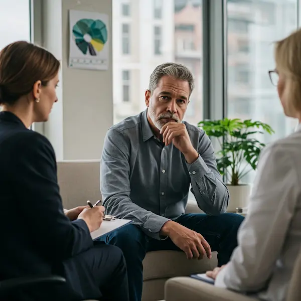 Paciente en consultorio con medico